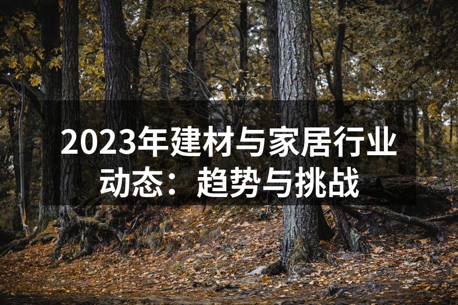 2023年建材与家居行业动态：趋势与挑战
